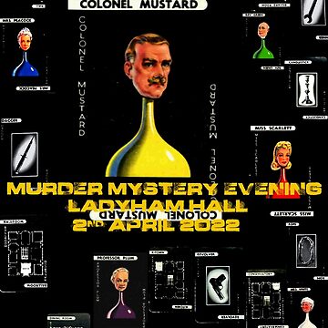 Aperçu de l'œuvre Soirée mystère Moutarde Murder - Texte d'empreintes digitales de Scratchy-Ed