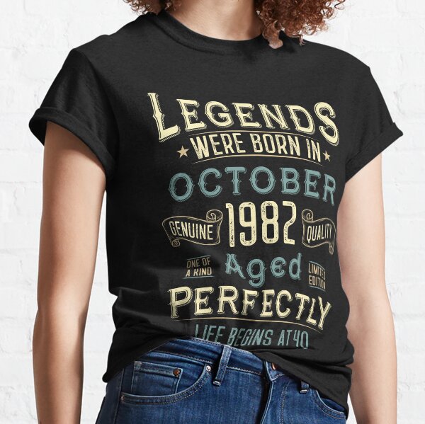Vintage octubre de 1982 40 cumpleaños 40 años hombres mujeres Camiseta clásica
