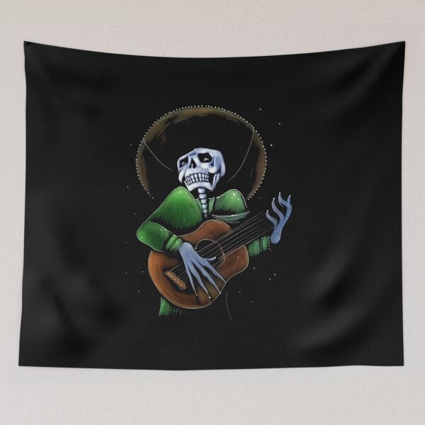 Item preview, skull playing guitar designed and sold by pop2021shirt.