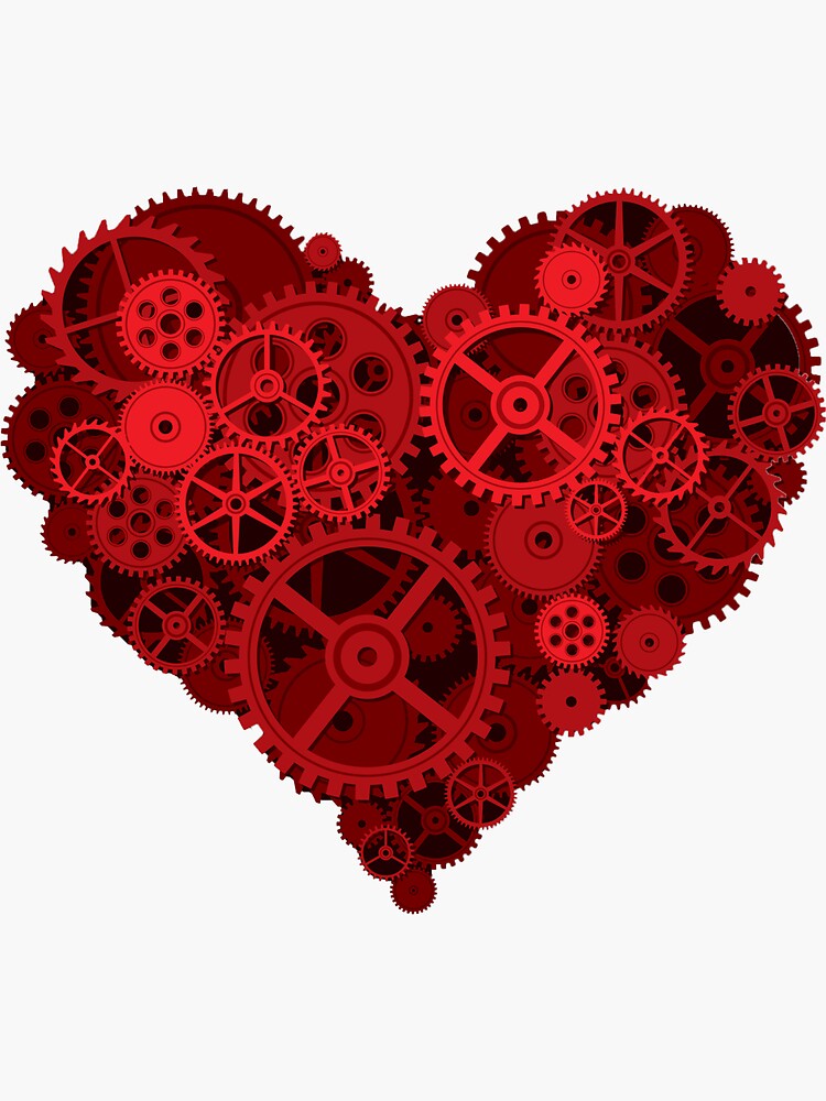 "Gear Heart" Sticker for Sale by SunykaWolf91 Redbubble