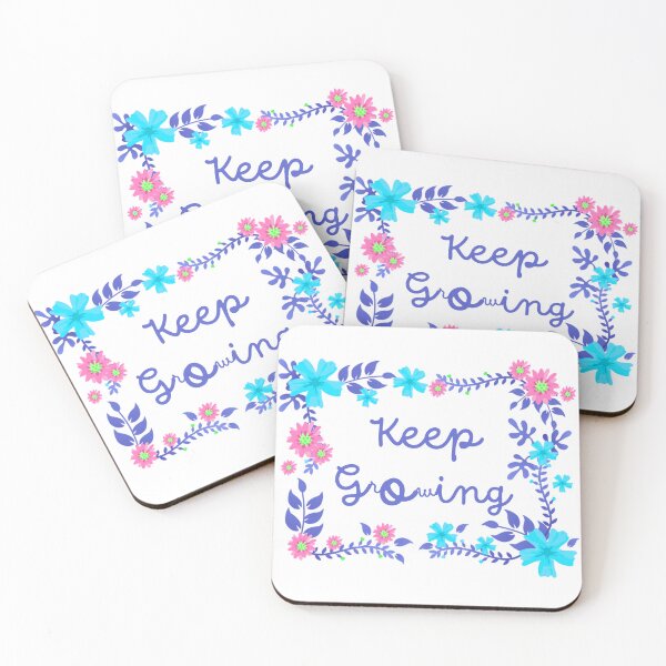 Item preview, Keep Growing with floral frame designed and sold by MGuyerArt.