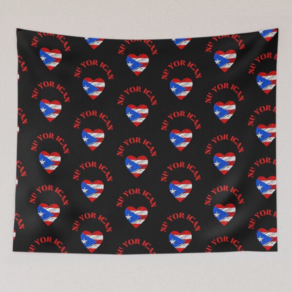 Item preview, PUERTO RICAN IN NEW YORK, RED AND BLUE ,PUERTO RICAN FLAG, NU-YOR-ICAN designed and sold by DoloresAlaire.