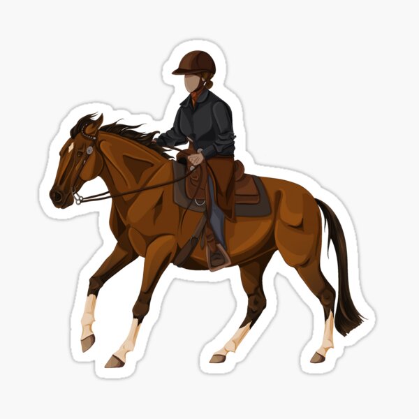 Aperçu de l'œuvre Cheval d'équitation Bay Ranch en Lope avec Chrome créée et vendue par Practically Simple Studios.