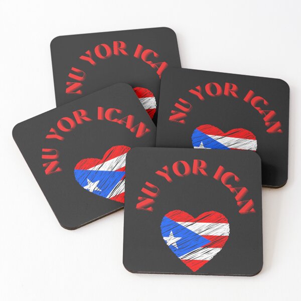 Item preview, PUERTO RICAN IN NEW YORK, RED AND BLUE ,PUERTO RICAN FLAG, NU-YOR-ICAN designed and sold by DoloresAlaire.