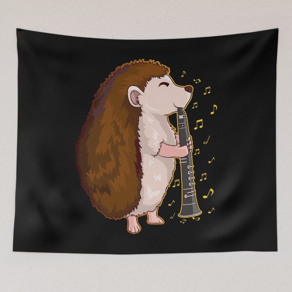 Item preview, Hedgehog Plays Flute - Funny Hedgehog designed and sold by Ibu83.