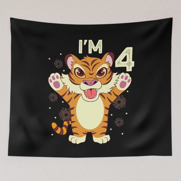 Item preview, i'm 4 - Tiger 4rd Birthday designed and sold by Ibu83.