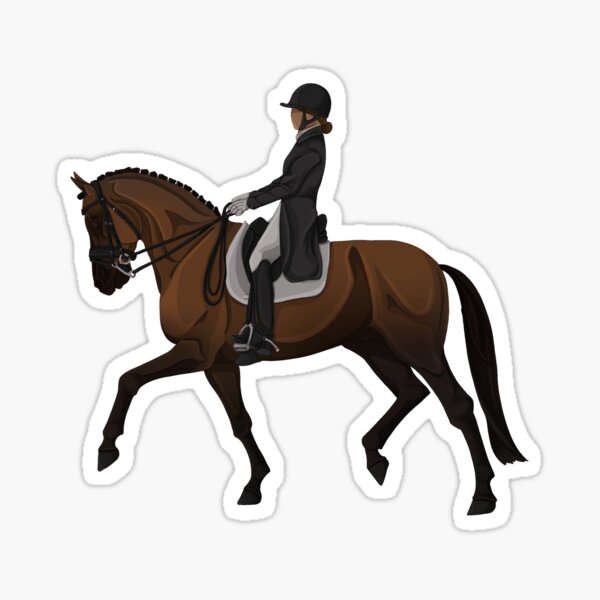 Aperçu de l'œuvre Cheval de dressage bai Trot rassemblé créée et vendue par Practically Simple Studios.