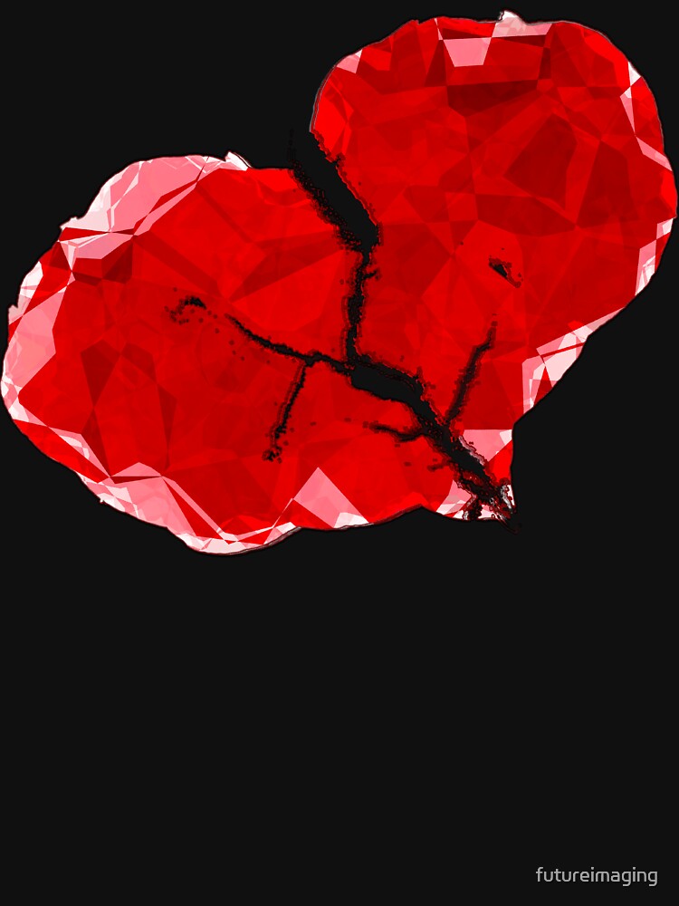 Broken Red Heart Polygon Abstract by futureimaging