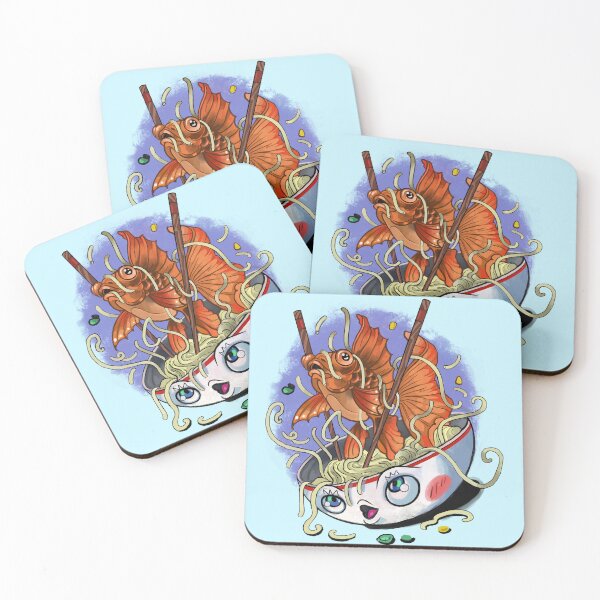 Item preview, Bowl with Goldfish and Noodles Drawing designed and sold by ManyaArtShop.