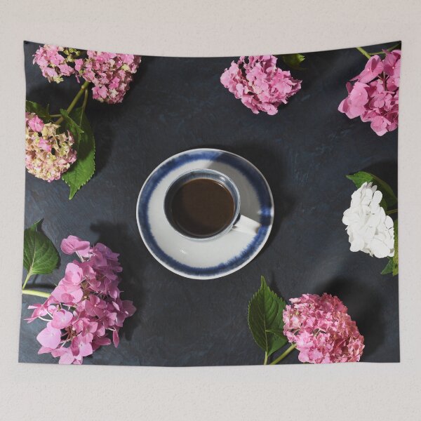 Item preview, Coffee cup with hydrangea flowers designed and sold by Anna Khomulo.