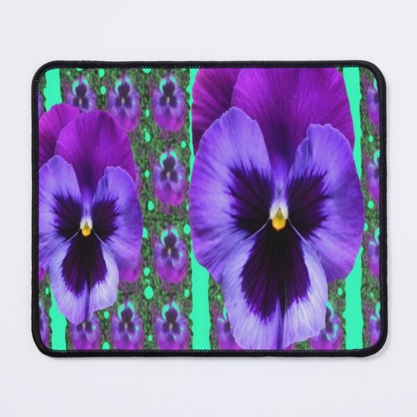 Item preview, GREEN ART PURPLE PANSIES ABSTRACT PATTERN STRIPES   designed and sold by sharlesart.