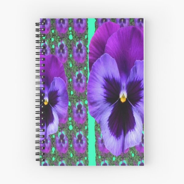 Item preview, GREEN ART PURPLE PANSIES ABSTRACT PATTERN STRIPES   designed and sold by sharlesart.
