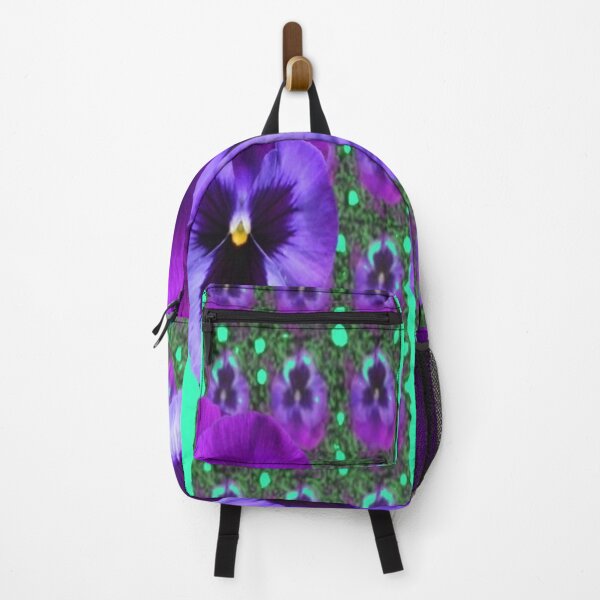 Item preview, GREEN ART PURPLE PANSIES ABSTRACT PATTERN STRIPES designed and sold by sharlesart.