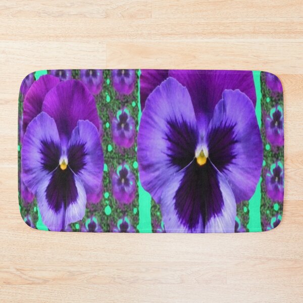 Item preview, GREEN ART PURPLE PANSIES ABSTRACT PATTERN STRIPES   designed and sold by sharlesart.