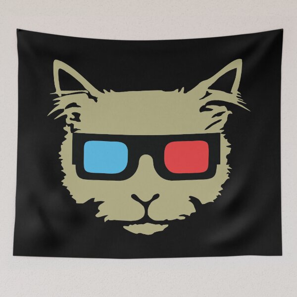 Item preview, Cat with 3d glasses designed and sold by BandiRock.
