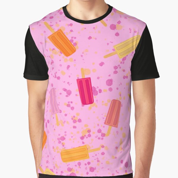 Summer Ice Pops! Citrus on Flamingo Pink by Brittanylane Graphic T-Shirt