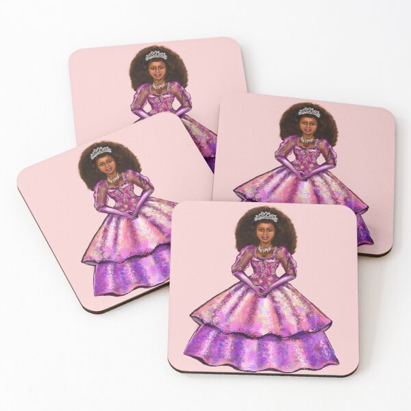 Item preview, Princess -  Black Afro Princess in purple floral ballgown! beautiful  black girl with Afro hair, brown eyes and dark brown skin. Hair love ! designed and sold by Artonmytee.