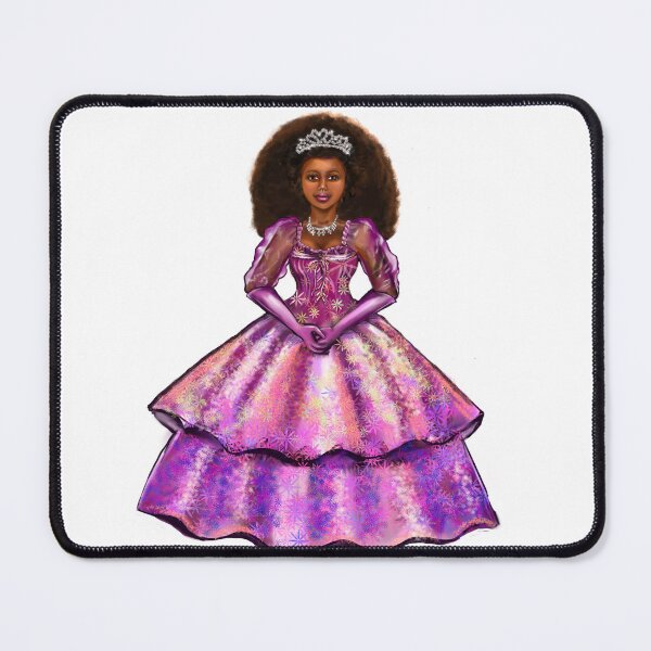 Item preview, Princess - Black Afro Princess in purple floral ballgown! beautiful black girl with Afro hair, brown eyes and dark brown skin. Hair love ! designed and sold by Artonmytee.