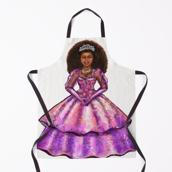 Item preview, Princess - Black Afro Princess in purple floral ballgown! beautiful black girl with Afro hair, brown eyes and dark brown skin. Hair love ! designed and sold by Artonmytee.