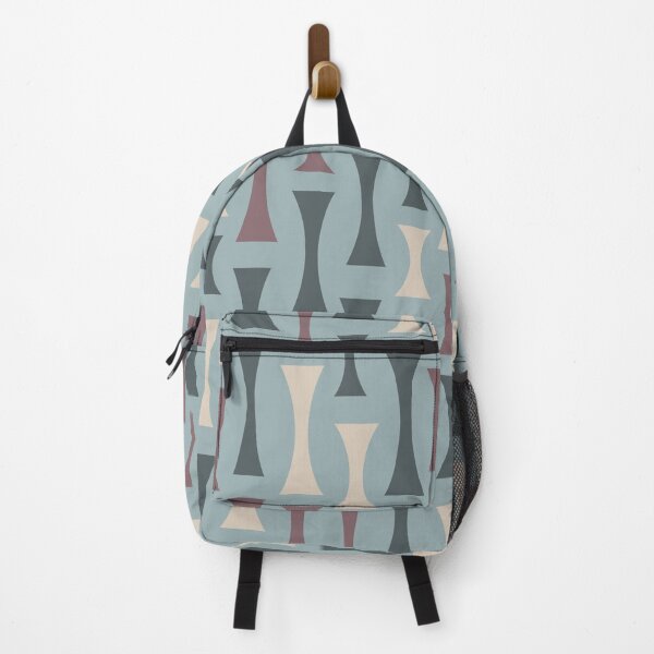 Item preview, Retro Mid Century Modern Abstract Pattern 845 Blue Gray Brown and Beige designed and sold by tonymagnerart.