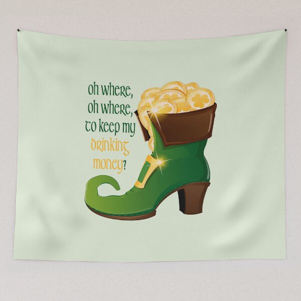 Item preview, Oh Where, Oh Where, to Keep My Drinking Money?! (on Lt. Green) designed and sold by PawsitiveMum.