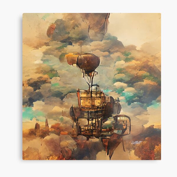 Aperçu de l'œuvre Steampunk AirShip - Cogs Gears - Steampunk Art - Inventeur - Steampunk créée et vendue par CattlettArt.