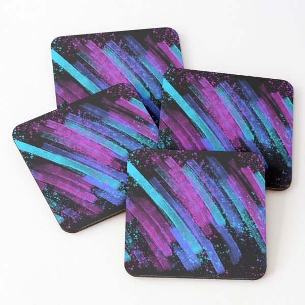 Item preview, Pink Blue and Purple Splatter Spray Paint Strokes on Black designed and sold by that5280lady.