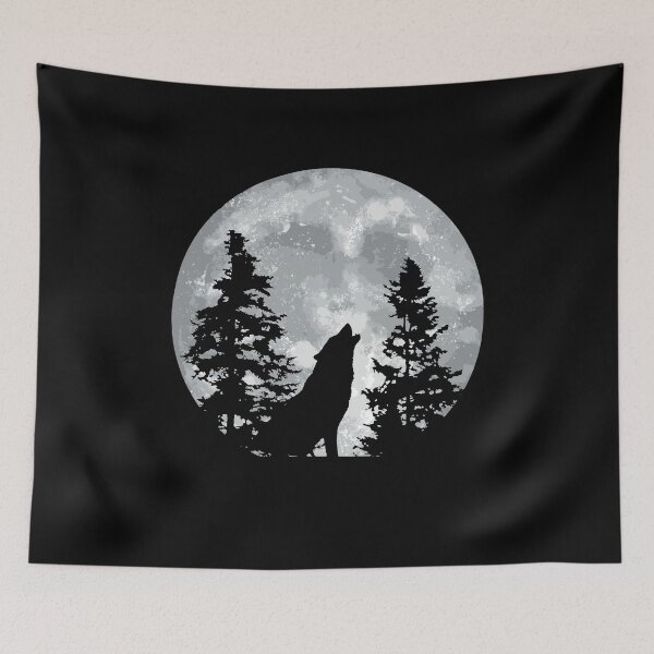 Item preview, Wolf in the wild howling at the full moon designed and sold by Ideallity.