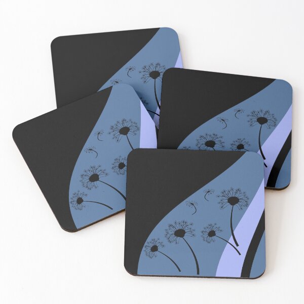 Aperçu de l'œuvre Pissenlit Noir Bleu créée et vendue par ChantalDesign.
