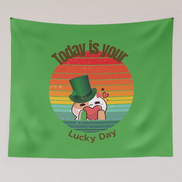 Item preview, Today is your lucky day - Irish Cat with Grunge Sunset designed and sold by Mechanical-Artt.