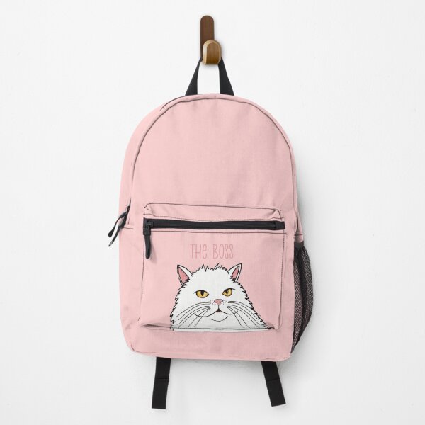Item preview, The white cat is the Boss . White longhaired cat queen. designed and sold by marina63.