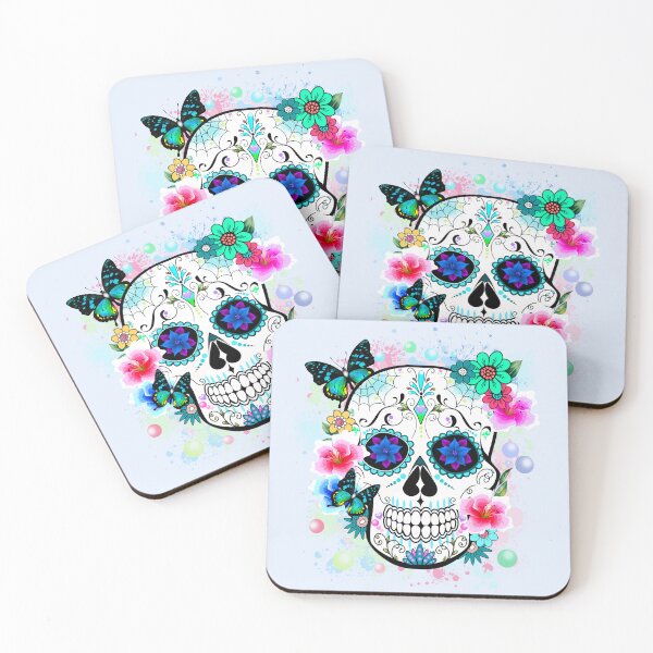 Item preview, Mexican Sugar skull and Butterflies designed and sold by Gothic Fantasy.