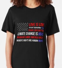 Love Is Love Black Lives Anti Trump Slim Fit T-Shirt