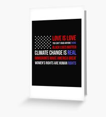 Love Is Love Black Lives Anti Trump Greeting Card