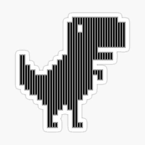 Striped 8-bit T-Rex Dinosaur Sticker
