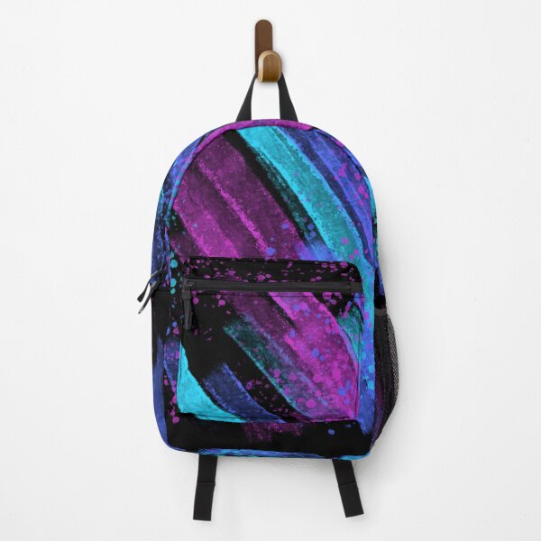 Item preview, Pink Blue and Purple Splatter Spray Paint Strokes on Black designed and sold by that5280lady.