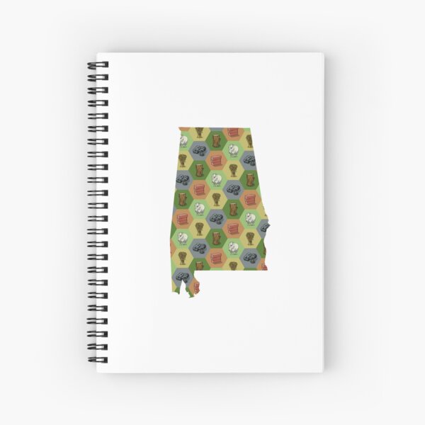 Classic Board Game Resource Map of Alabama Spiral Notebook