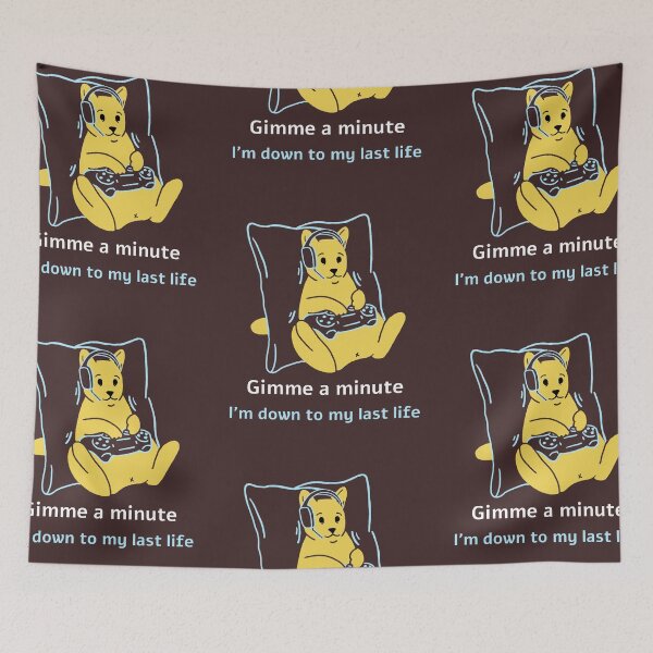 Item preview, Gimme A Minute!  I'm Down To My Last Life - Cat Playing Video Game designed and sold by Cerkis.