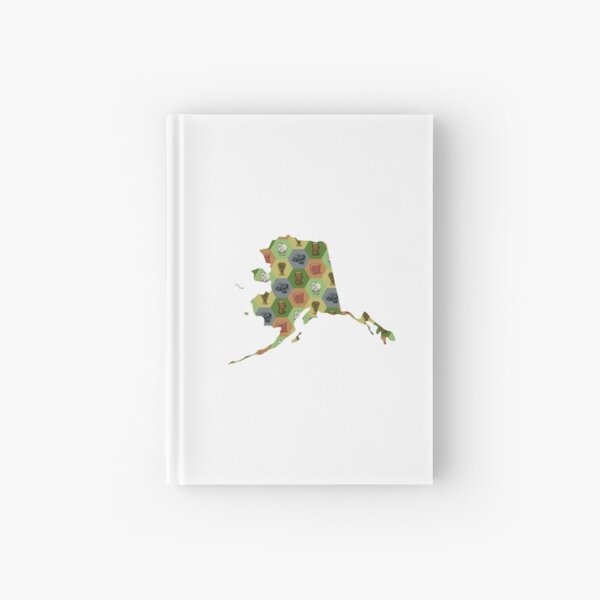 Classic Board Game Resource Map of Alaska Hardcover Journal