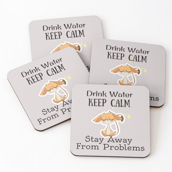 Item preview, Drink Water Keep Calm Stay Away From Problems - Cute Animal Doing Yoga designed and sold by universegrace.