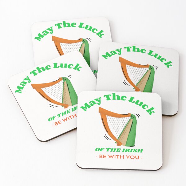 Item preview, St. Patrick's Day - May The Luck Of The Irish Be With You - Tri- Coloured Harp designed and sold by LMcDs.