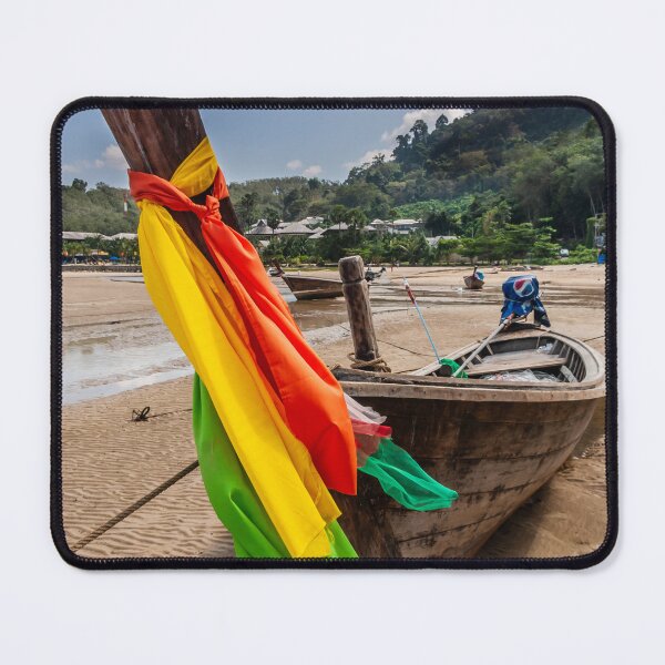 Item preview, Long tail boat with colourful prow ribbons designed and sold by Kevin Hellon.