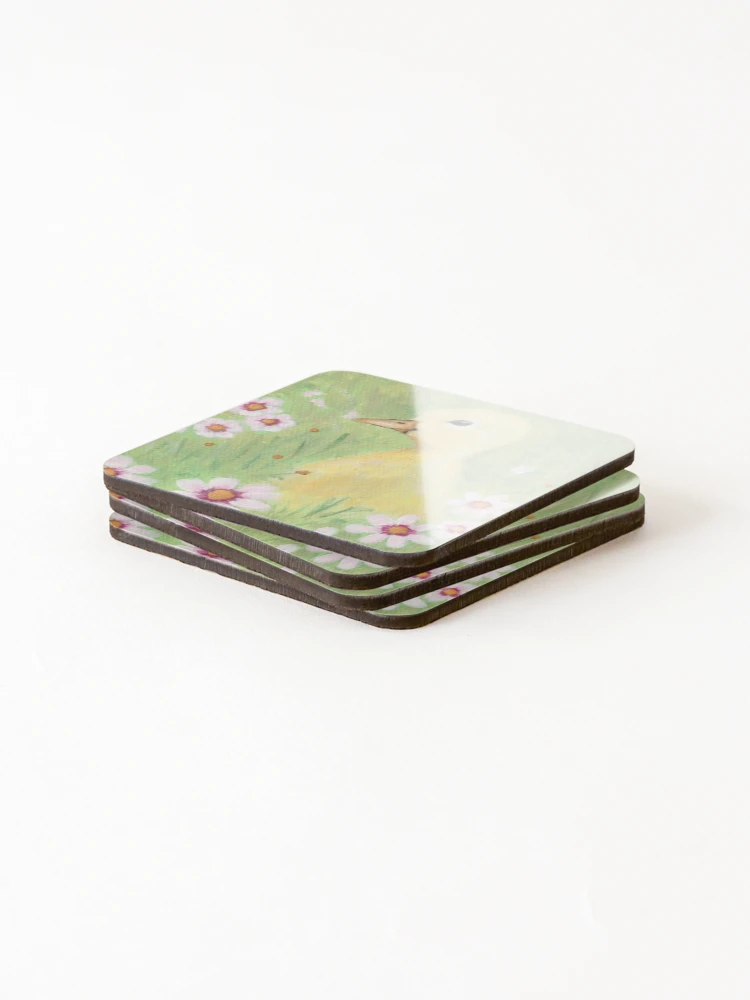 Thumbnail 4 of 5, Coasters (Set of 4), Spring Duckling designed and sold by Shelly Moore.