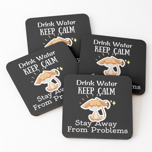 Item preview, Copy of Drink Water Keep Calm Stay Away From Problems - Cute Animal Doing Yoga designed and sold by universegrace.