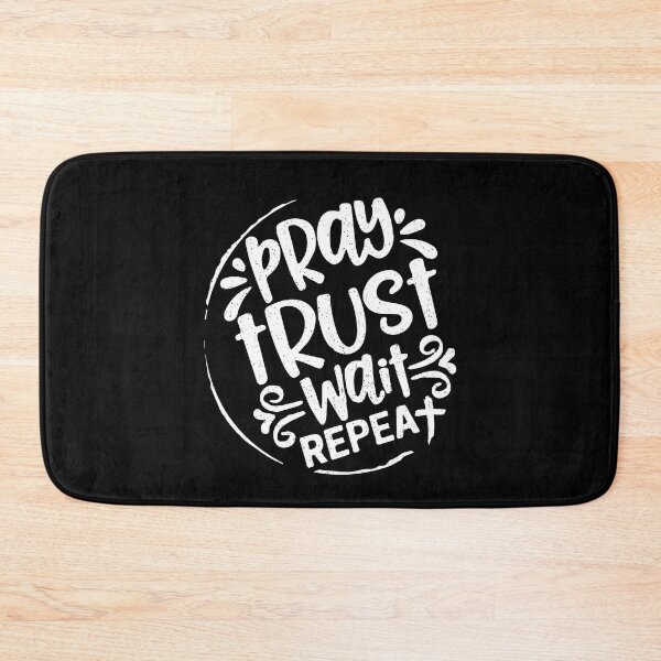 Item preview, Pray Trust Wait Repeat Christian Faith Jesus Believer designed and sold by Dressed For  Duty.