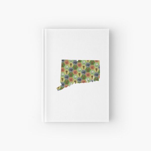Classic Board Game Resource Map of Connecticut Hardcover Journal