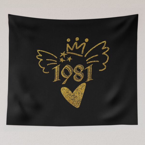 Item preview, Funny Minimalist Retro 1981 Happy Birthday Anniversary  designed and sold by laurenm233.