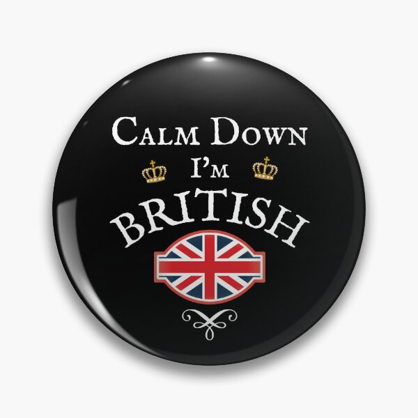 Item preview, CALM DOWN I'M BRITISH Union Jack Flag designed and sold by Krafty  Arts Studio.