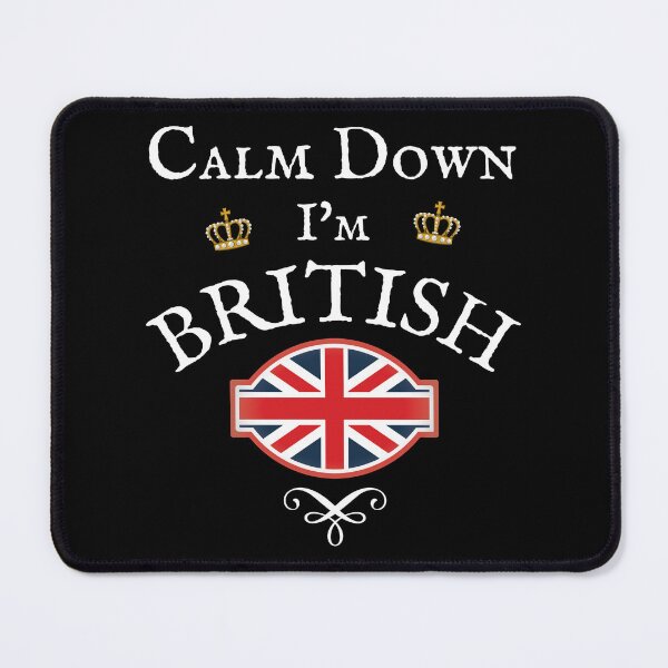 Item preview, CALM DOWN I'M BRITISH Union Jack Flag designed and sold by Krafty  Arts Studio.