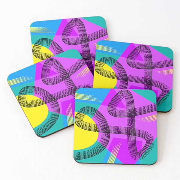 Item preview, Abstract 80s inspired retro vintage block pattern designed and sold by SmashingBlouses.